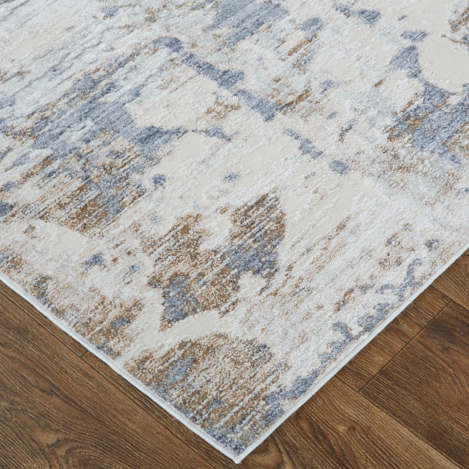 Feizy Laina 39GHF Transitional Abstract in Ivory/Gray/Blue
