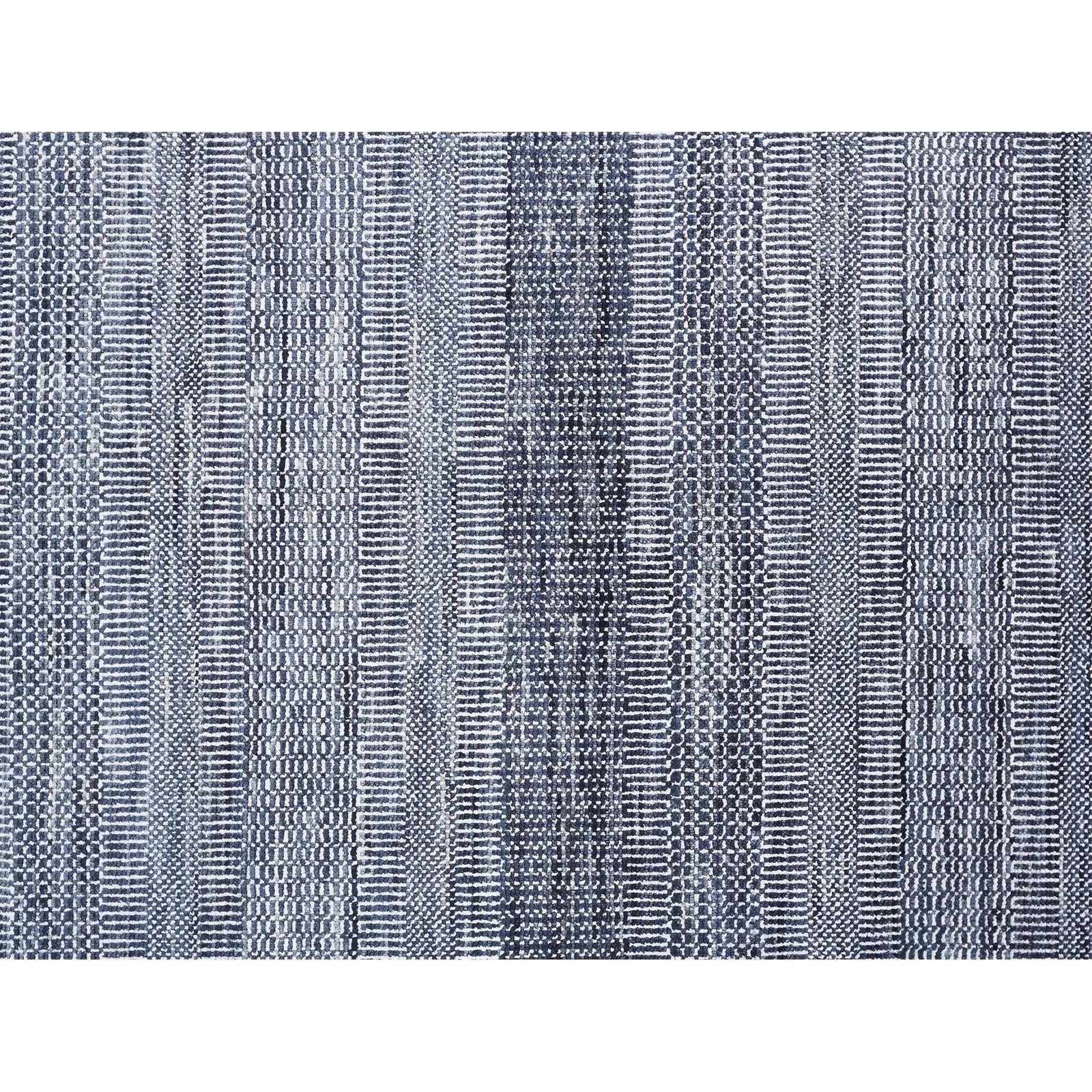 Feizy Janson I6062 Transitional Stripes, Blue/Gray, 8' x 8' Round Rug