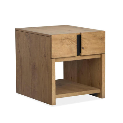Magnussen Home Ripley Rustic Caramel And Dark Bronze Rectangular End Table