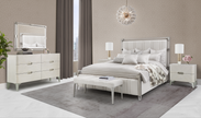 Michael Amini Penthouse Short Panel Bed - Ash Gray