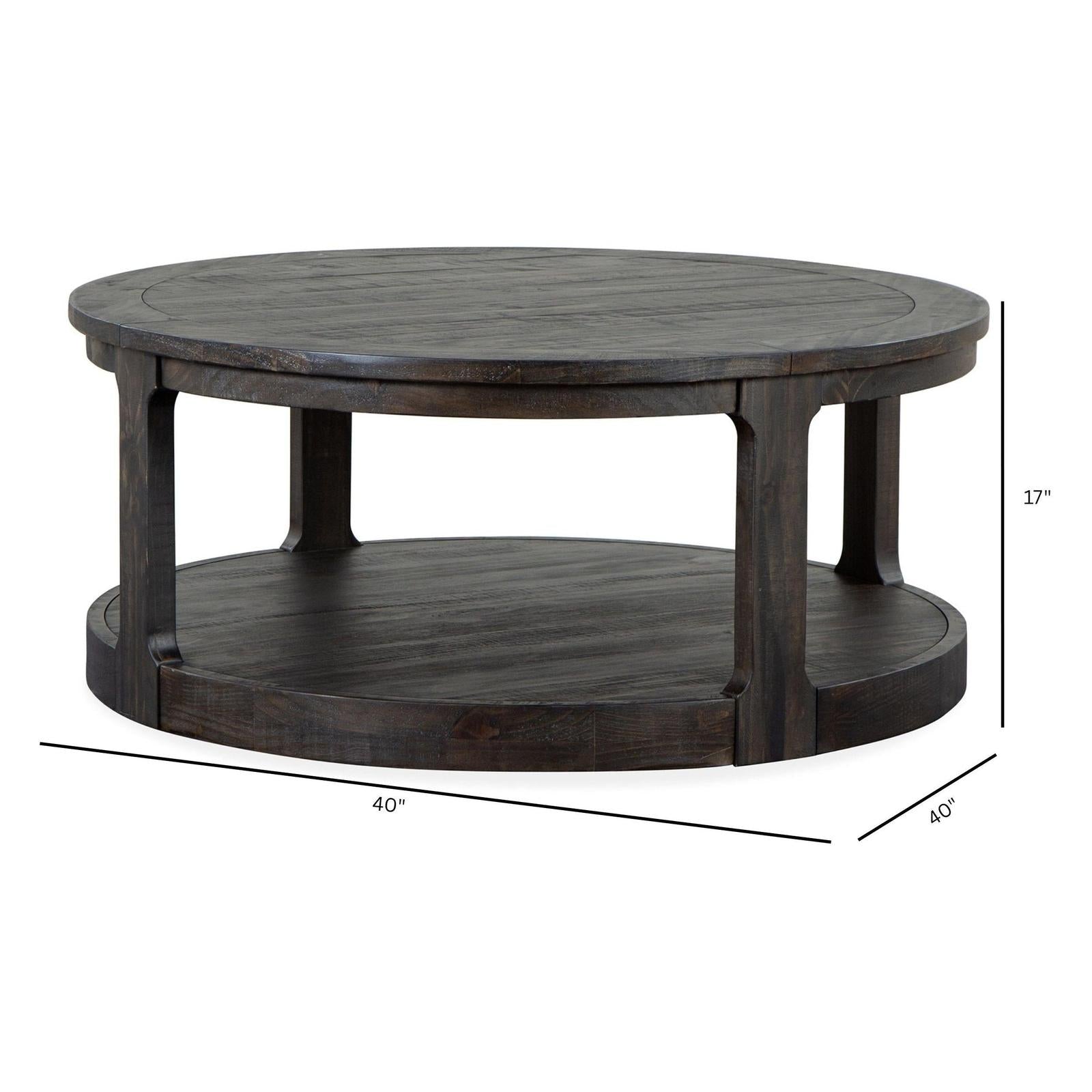 Magnussen Home Boswell Peppercorn Round Cocktail Table With Casters