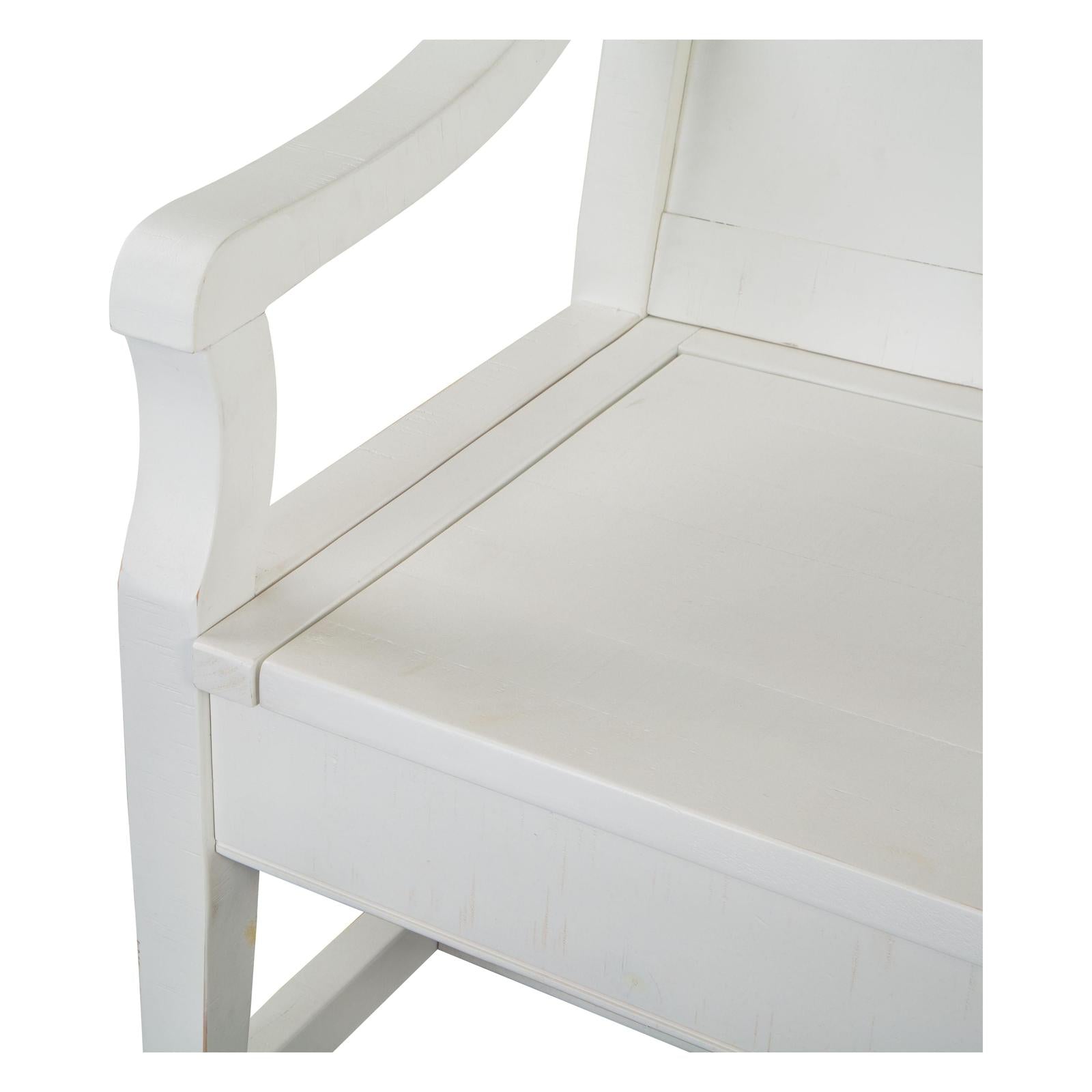 Magnussen Home Heron Cove Chalk White And Dovetail Grey Bench With Back