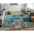 Feizy Anya 8885F Transitional Abstract Rug in Blue/Gray/Ivory