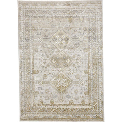 Feizy Aura 3738F Modern Persian Rug in Gold/Ivory
