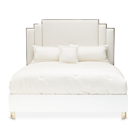 Michael Amini Palm Gate Upholstered Bed - Cloud White