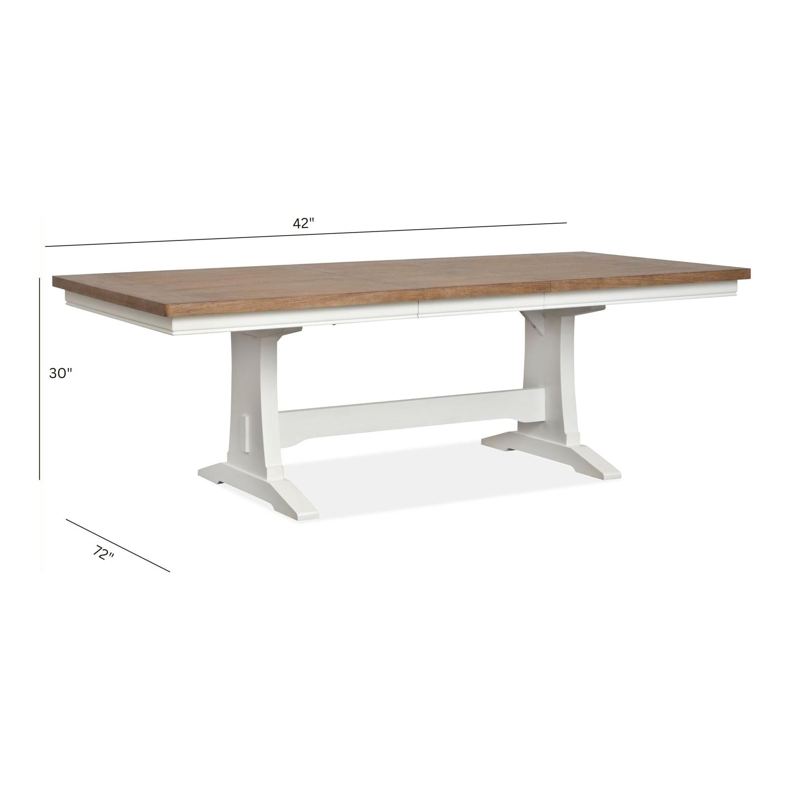 Magnussen Home Kingston Whisper White & Cerused Nutmeg Extendable Trestle Dining Table