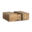 Magnussen Home Ripley Rustic Caramel And Dark Bronze Square Cocktail Table With Casters