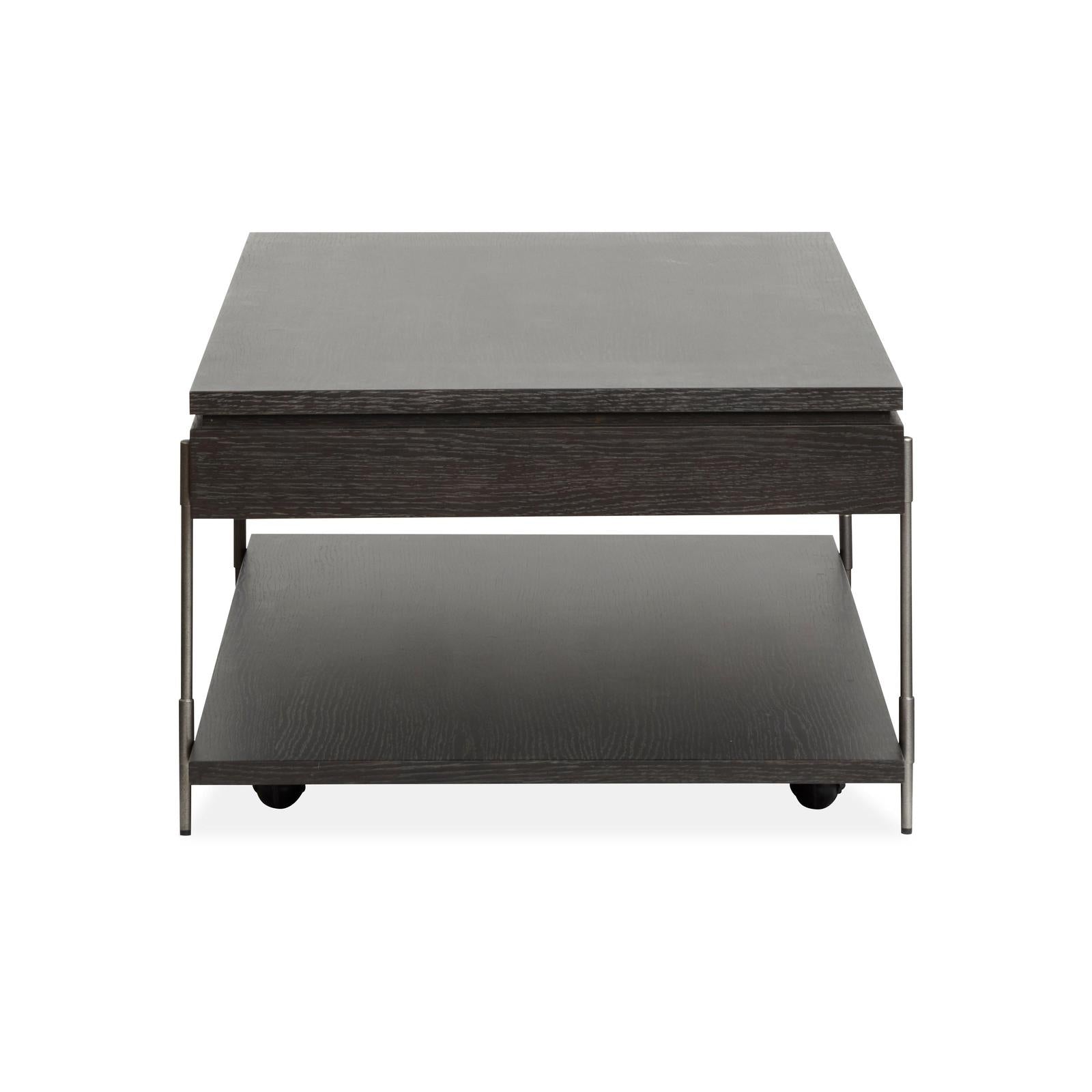 Magnussen Home Spencer Dark Briarsmoke Lift Top Storage Cocktail Table With Casters