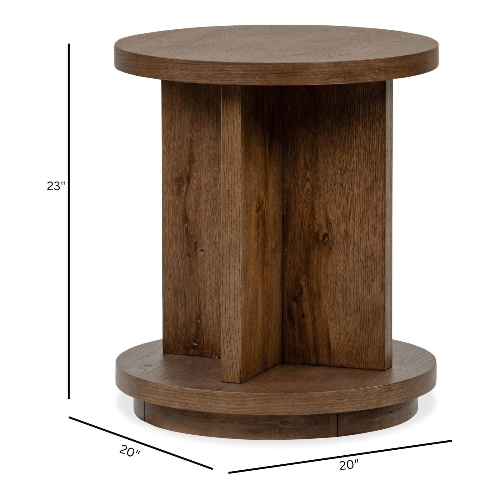 Magnussen Home Oswald Brown Round End Table