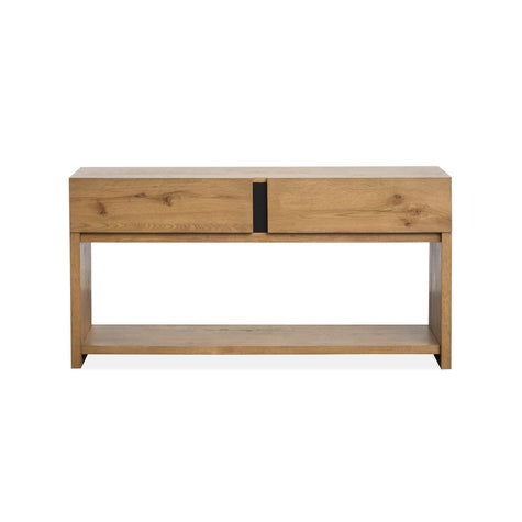 Magnussen Home Ripley Rustic Caramel And Dark Bronze Rectangular Sofa Table