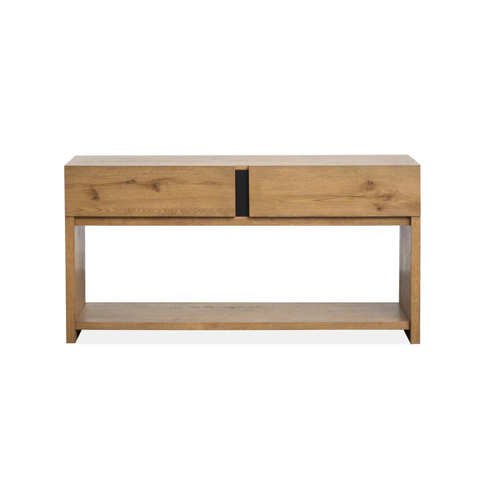 Magnussen Home Ripley Rustic Caramel And Dark Bronze Rectangular Sofa Table