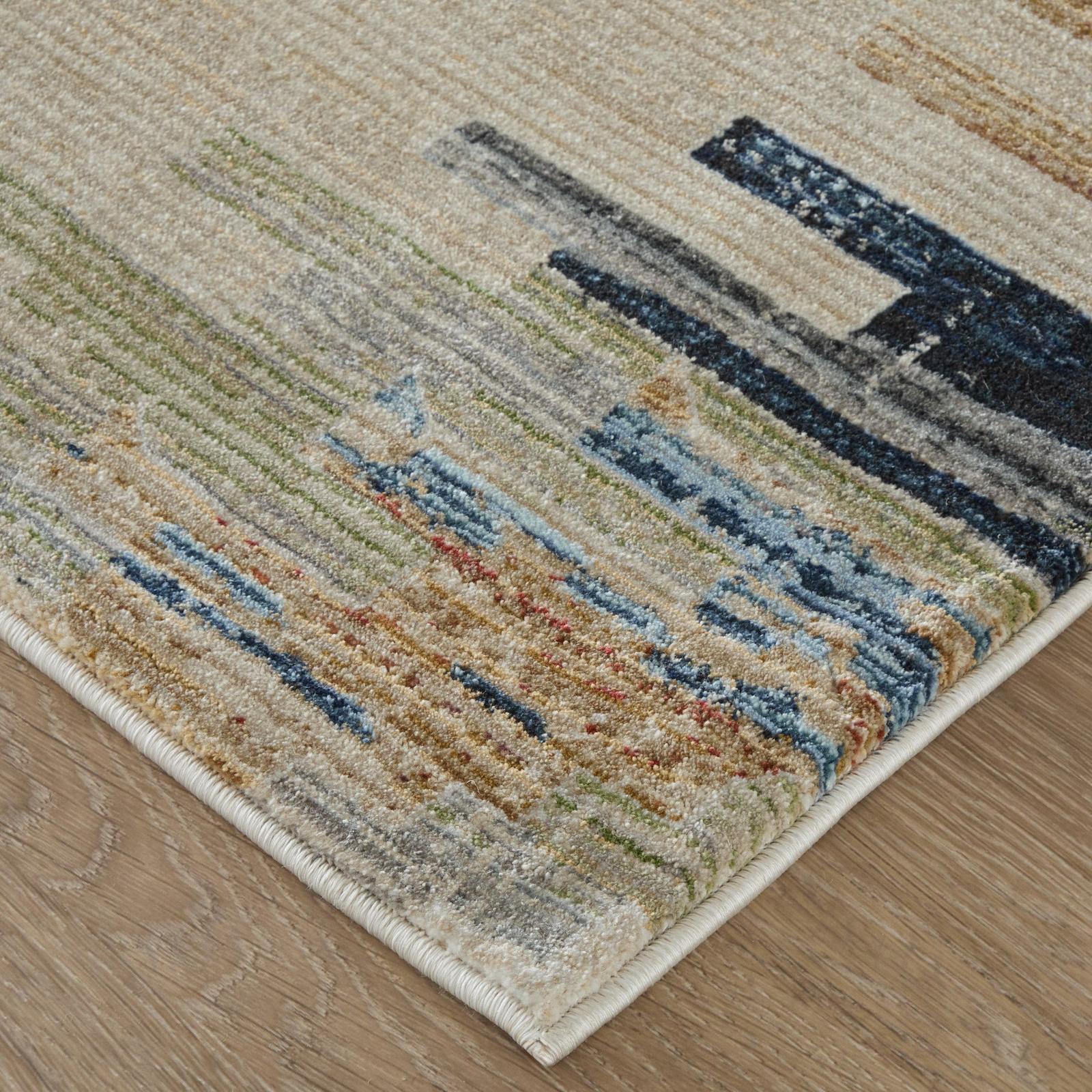 Feizy Melrose 39ULF Traditional Diamond, Ivory/Blue/Brown, Rug