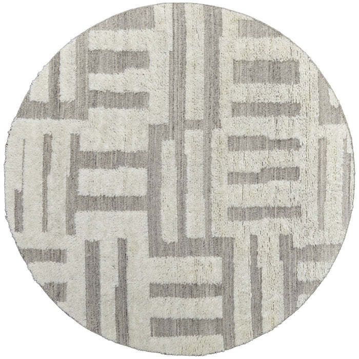 Feizy Ashby 8909F Transitional Geometric Rug in Gray/Ivory