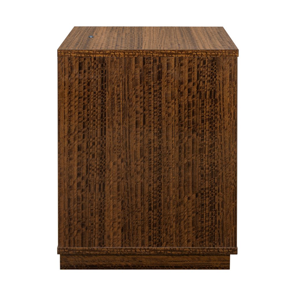Michael Amini Kayner 1-Drawer Nightstand with LED Lights - Charcoal