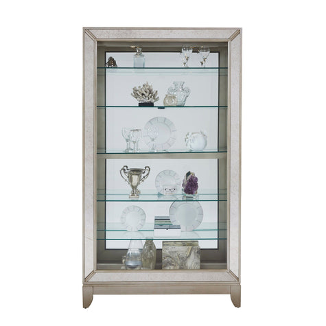 Pulaski Furniture PFC Curios Antique Style 5 Shelf Mirrored Curio Cabinet