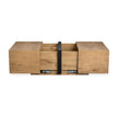 Magnussen Home Ripley Rustic Caramel And Dark Bronze Square Cocktail Table With Casters