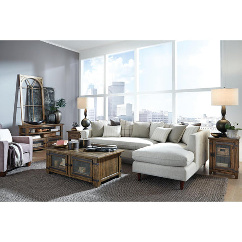 Magnussen Home Chesterfield Farmhouse Timber Rectangular End Table
