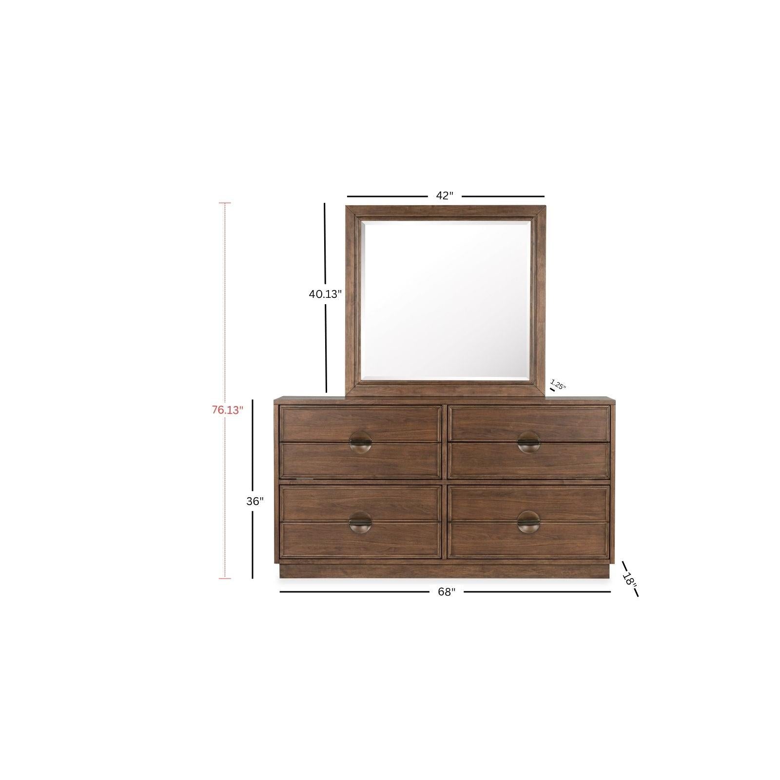Magnussen Home Selena Brown Double Drawer Dresser With Landscape Mirror