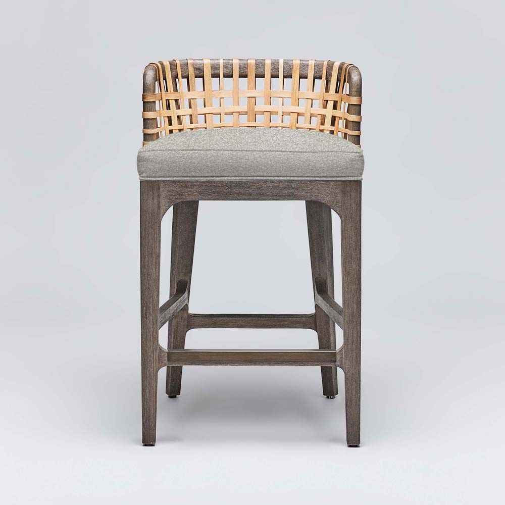 Interlude Palms Counter Stool Grey Ceruse
