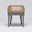 Interlude Palms Arm Chair Grey Ceruse