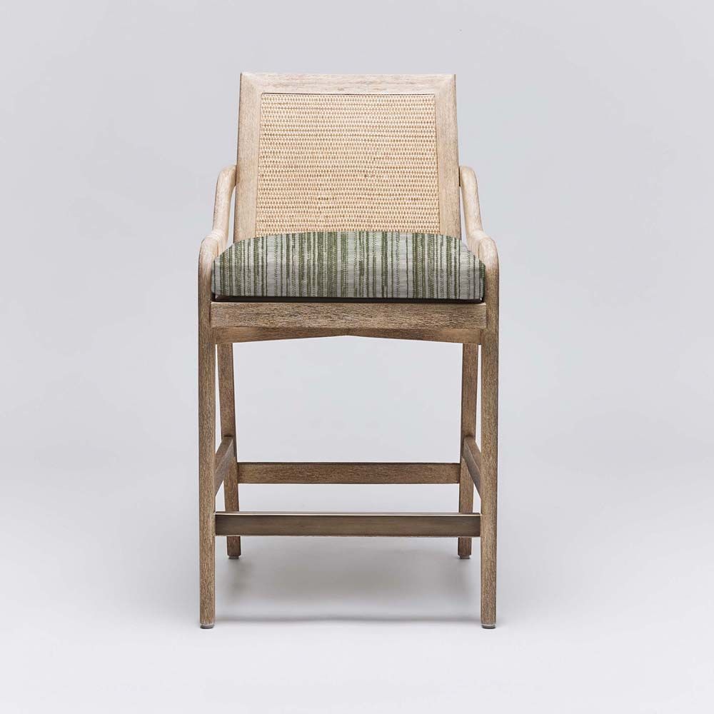 Interlude Delray Counter Stool White Ceruse