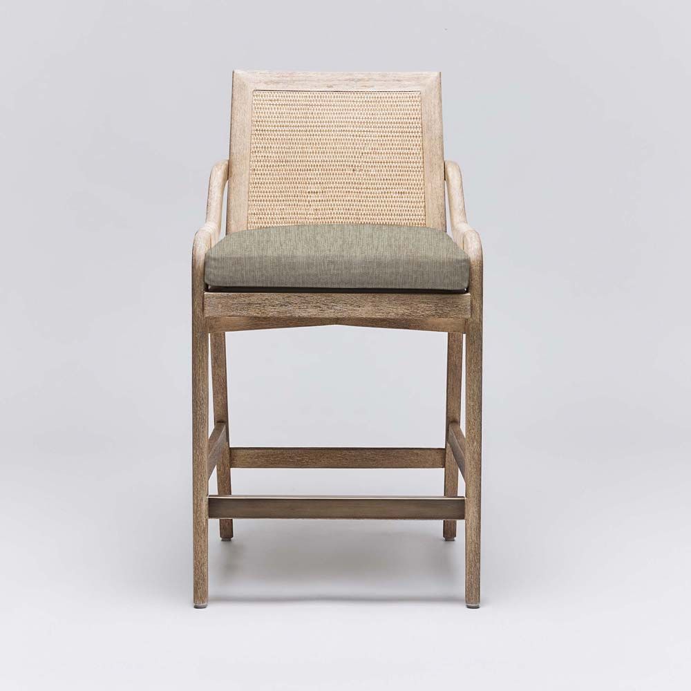 Interlude Delray Counter Stool White Ceruse