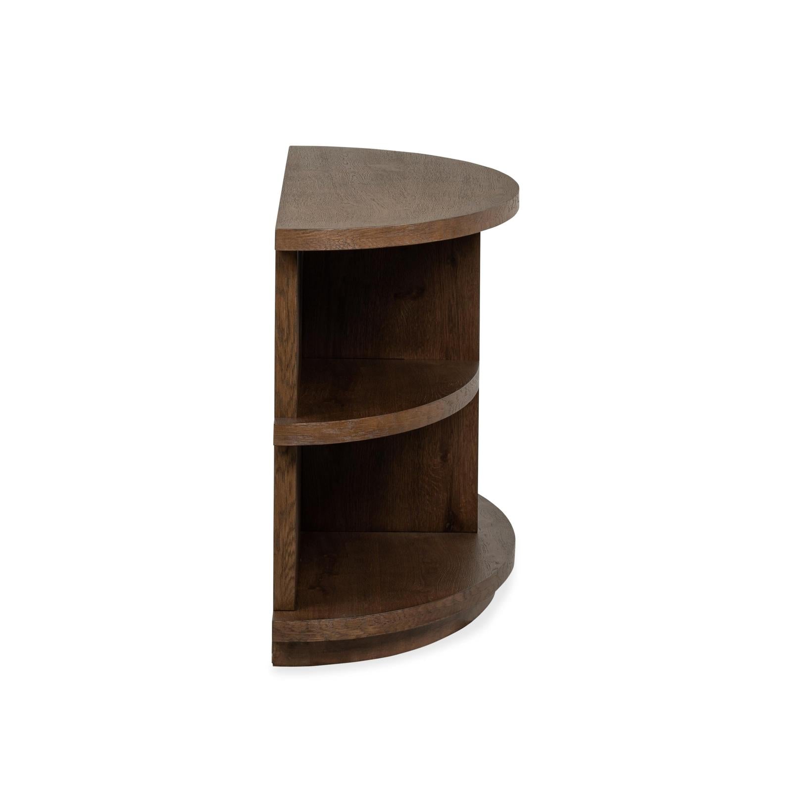 Magnussen Home Oswald Brown Demilune Sofa Table