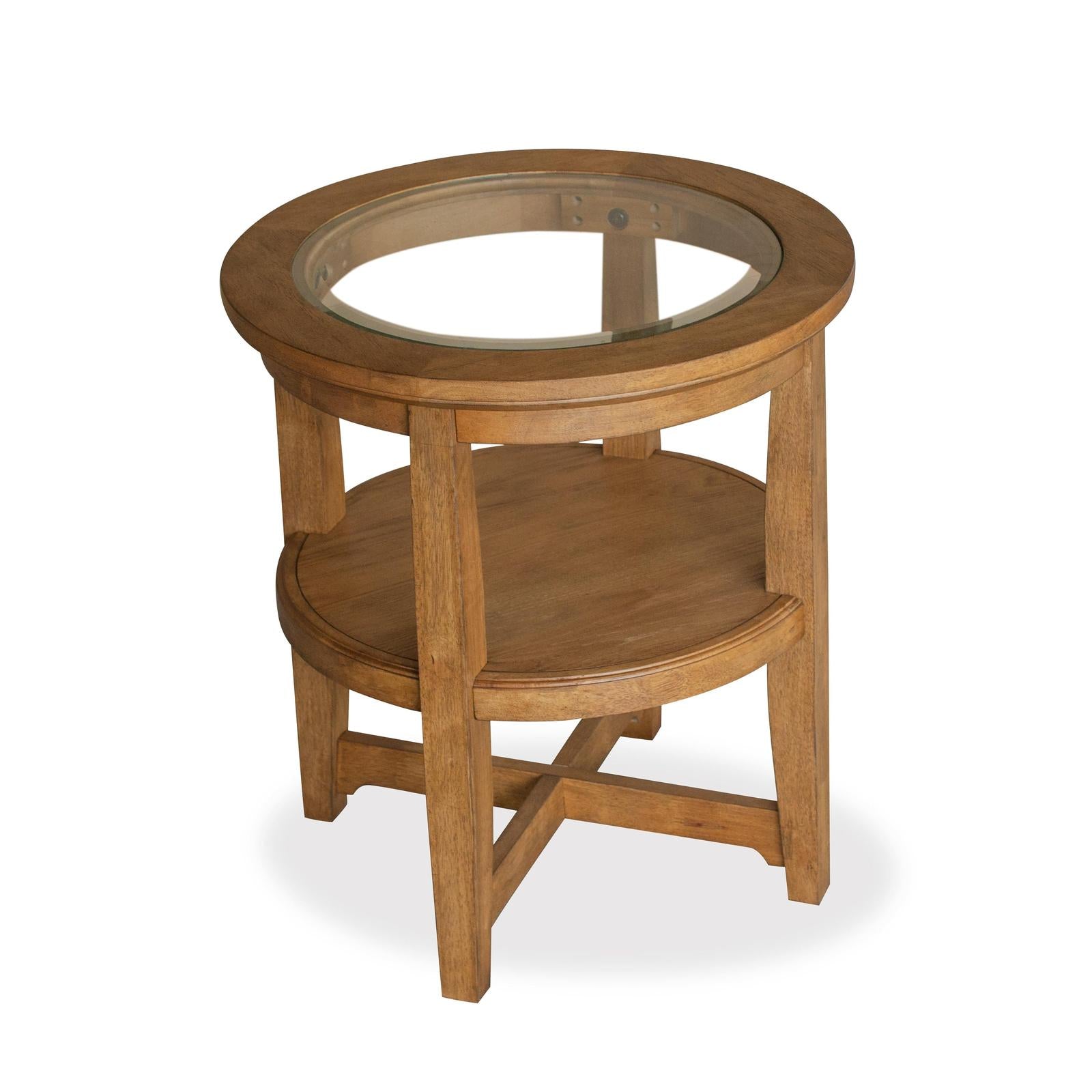 Magnussen Home Durant Honey Brown Shelf End Table