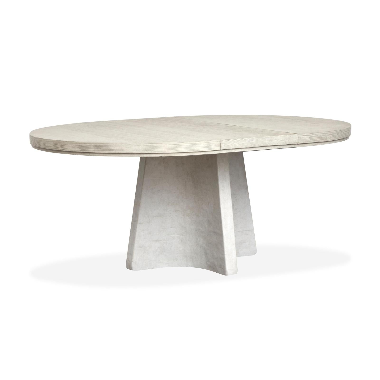 Magnussen Home Lorelei Misty Cloud Extendable Round Dining Table