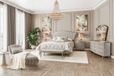 Michael Amini St. Charles Upholstered Bed - Dove Gray