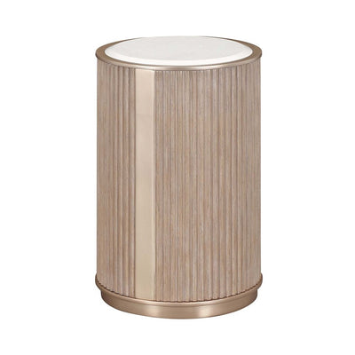 Michael Amini West Kensington Chairside Table - Sea Salt Caramel