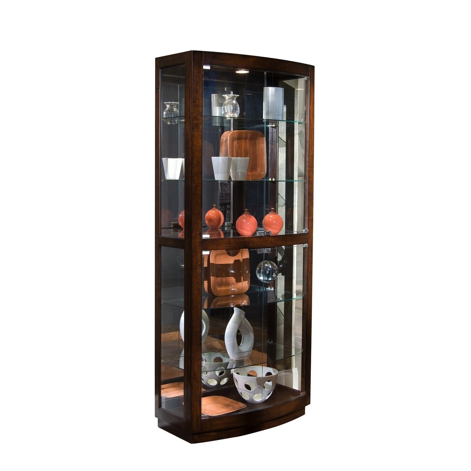 Pulaski Furniture PFC Curios Curved Front 5 Shelf Curio Cabinet