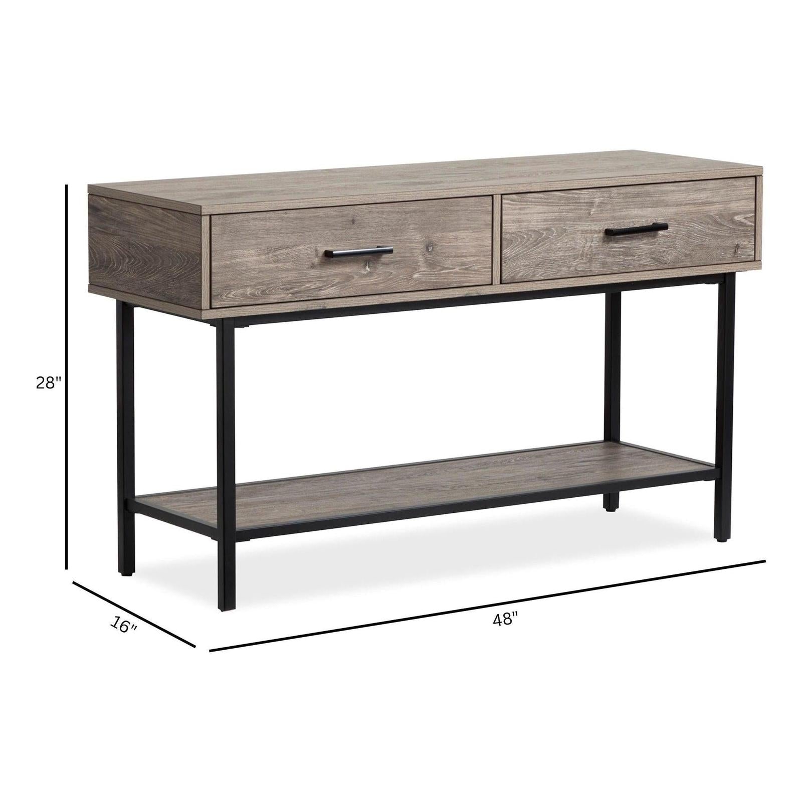 Magnussen Home Fenwick Whitetail Brown And Smoke Glass Rectangular Sofa Table