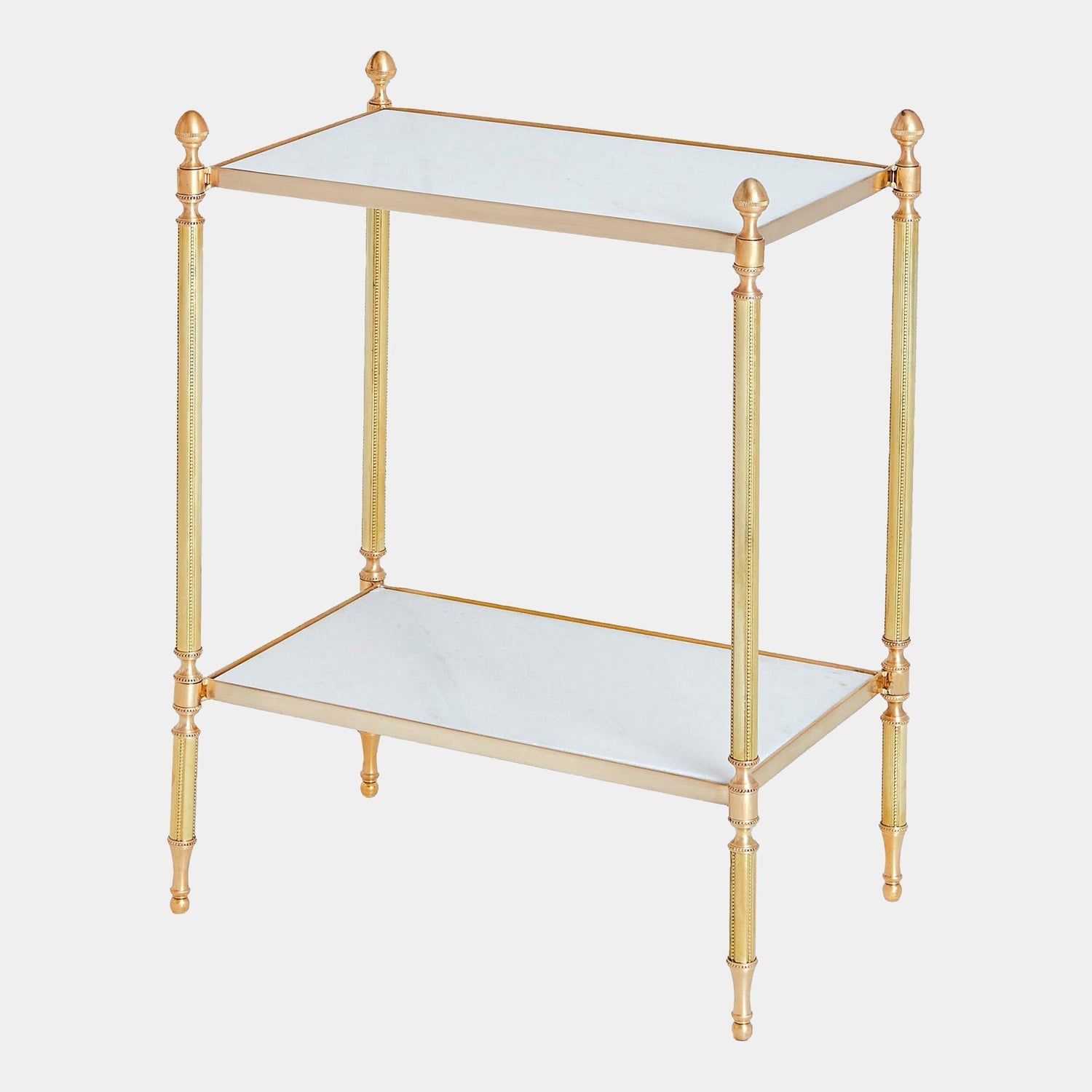 Global Views Acorn White Side Table