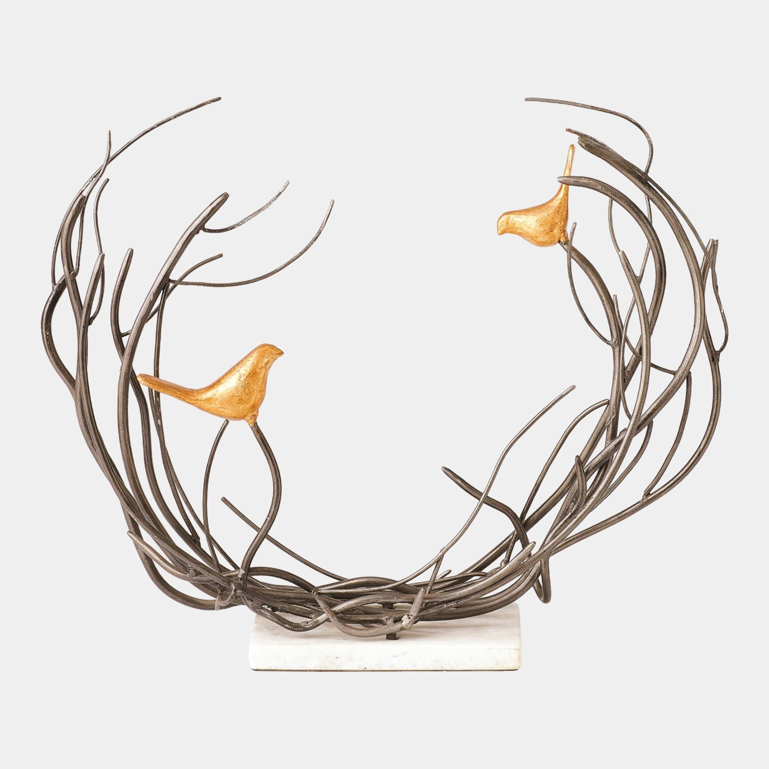 Global Views Bird Family in Thicket