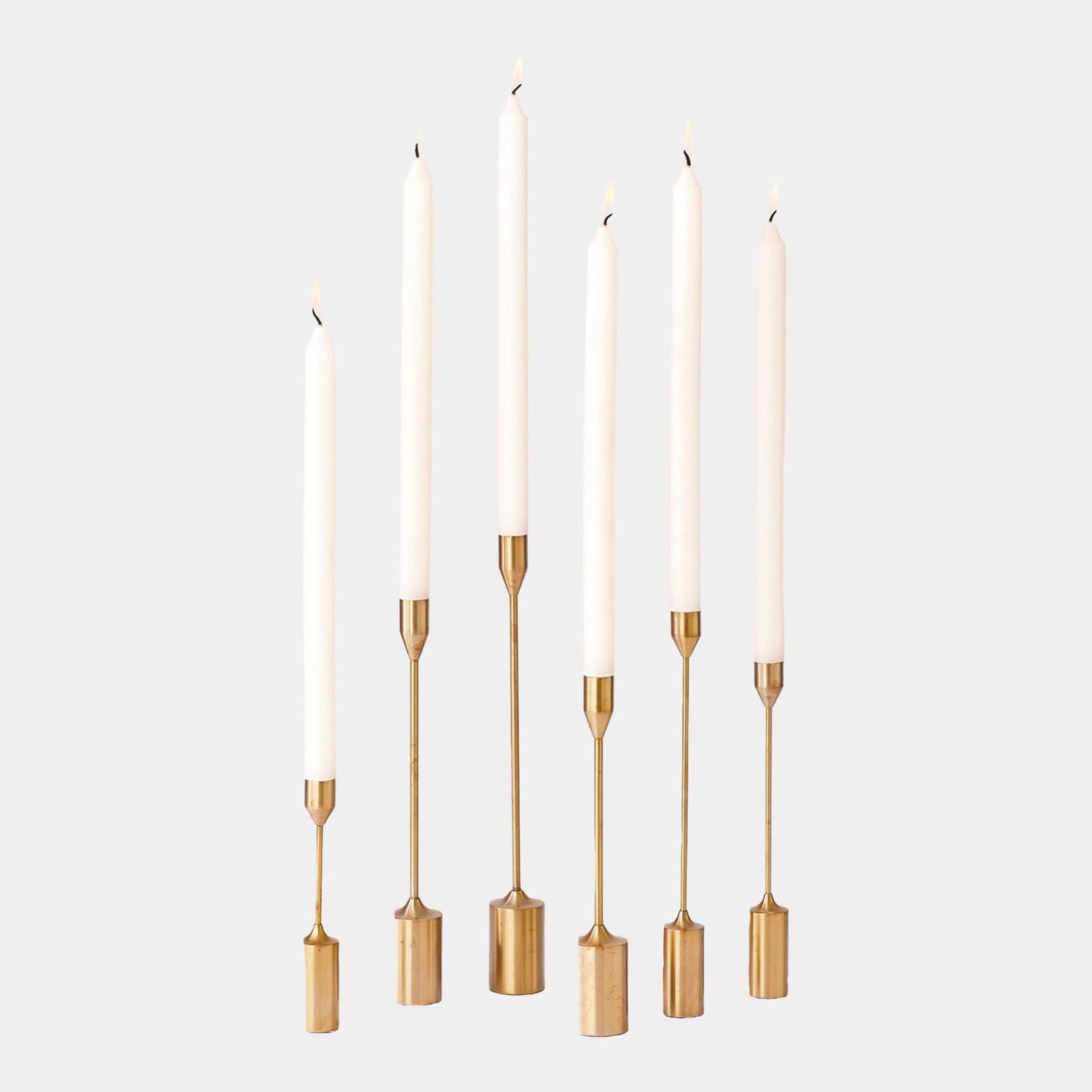 Global Views Mitford Brass Tapers Set of 6