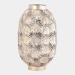 Global Views Tropical Palm Leaf Nickel Lantern