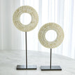 Global Views Four Layer Bone Scalloped Mounted Ring