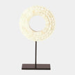 Global Views Four Layer Bone Scalloped Mounted Ring