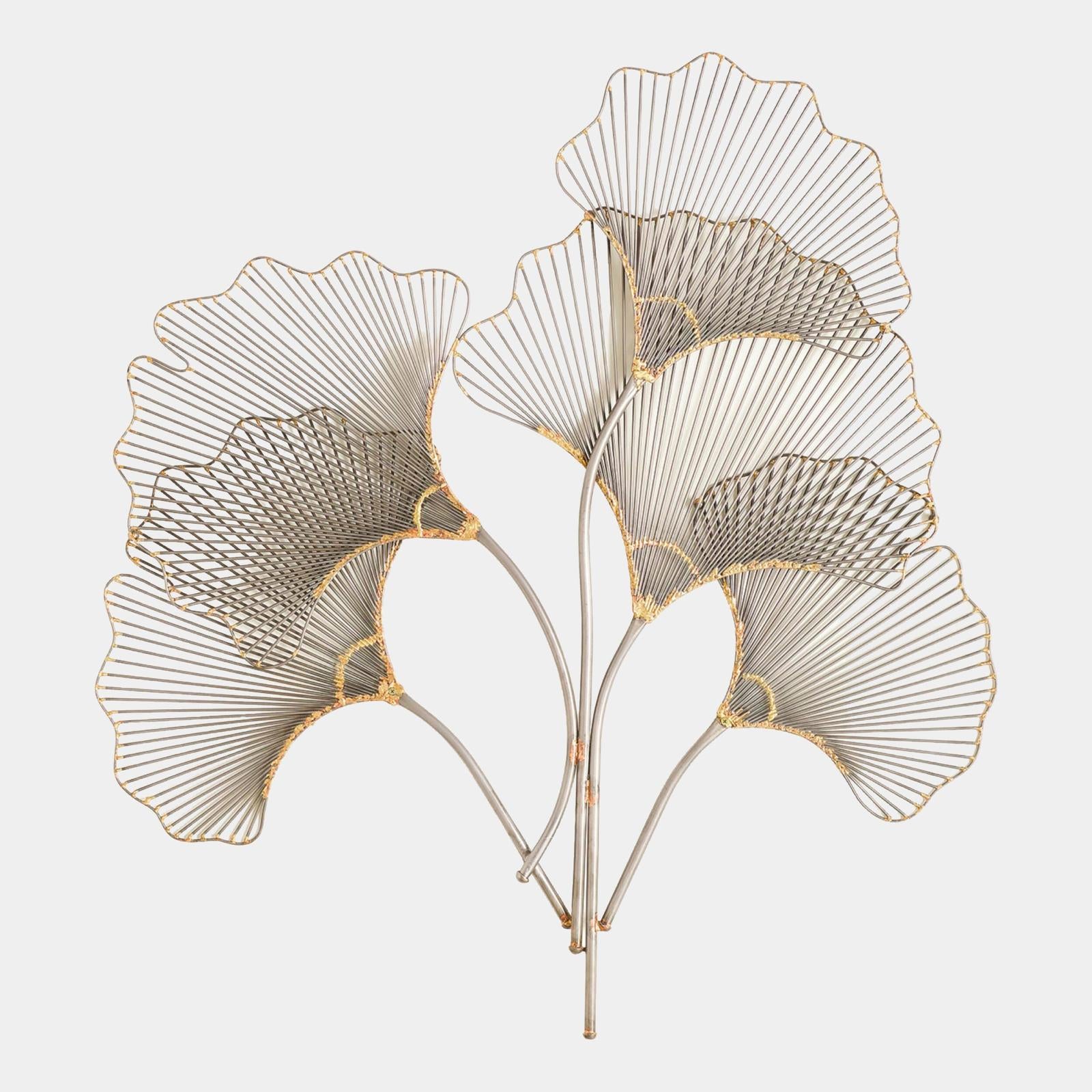 Global Views Ginkgo Natural Iron Leaf Wall Panel