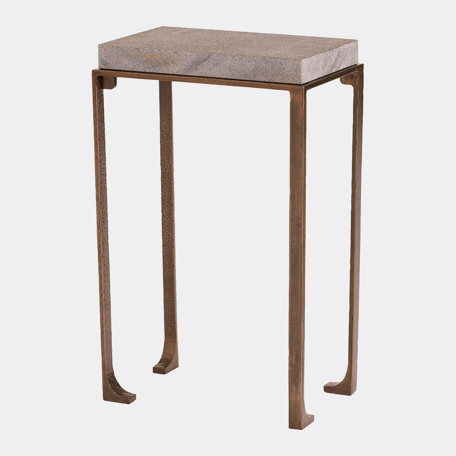 Global Views Zen Flamed Granite Bronze Side Table