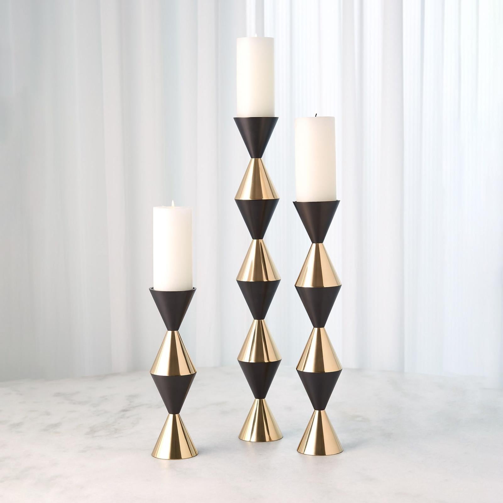 Global Views Jig Italian Diamond Candle Holder