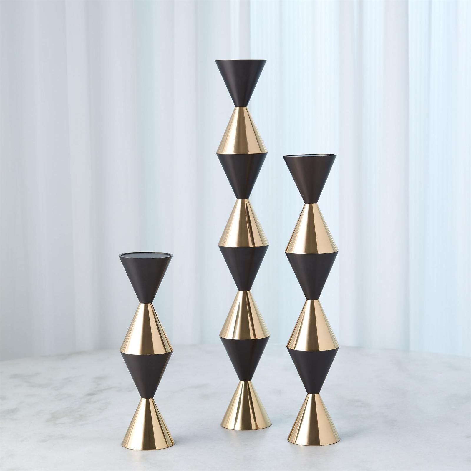 Global Views Jig Italian Diamond Candle Holder