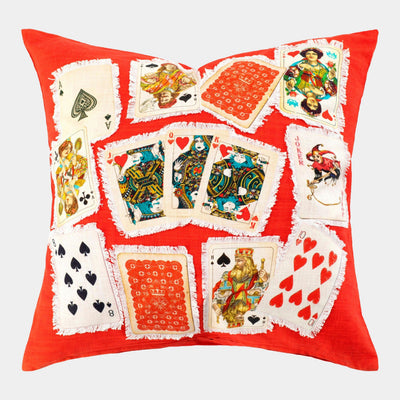 Global Views Carlo Playing Cards Pillow Clearance by Ashley Childers