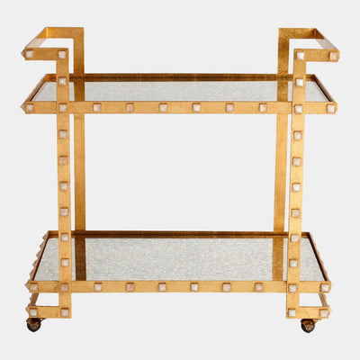 Global Views Aubrey Quartz Stud Bar Cart by Ashley Childers