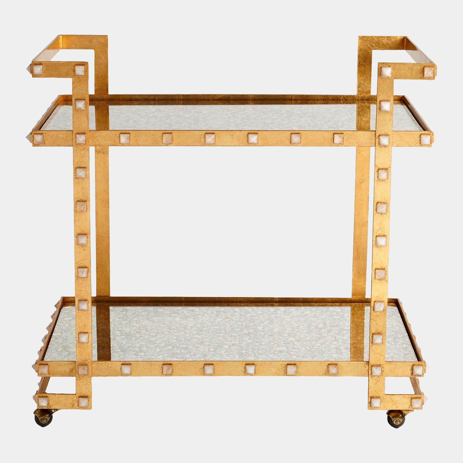 Global Views Aubrey Quartz Stud Bar Cart