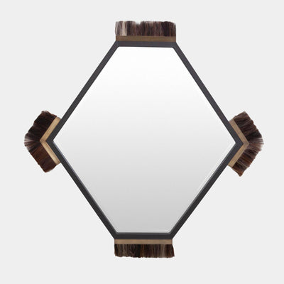 Global Views Harrington Graphite Leather Mirror by Ashley Childers