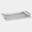 Global Views Nedar Nickel Tray Silver Leaf Handles Clearance