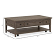 Magnussen Home Paxton Place Dovetail Grey Rectangular Cocktail Table With Casters