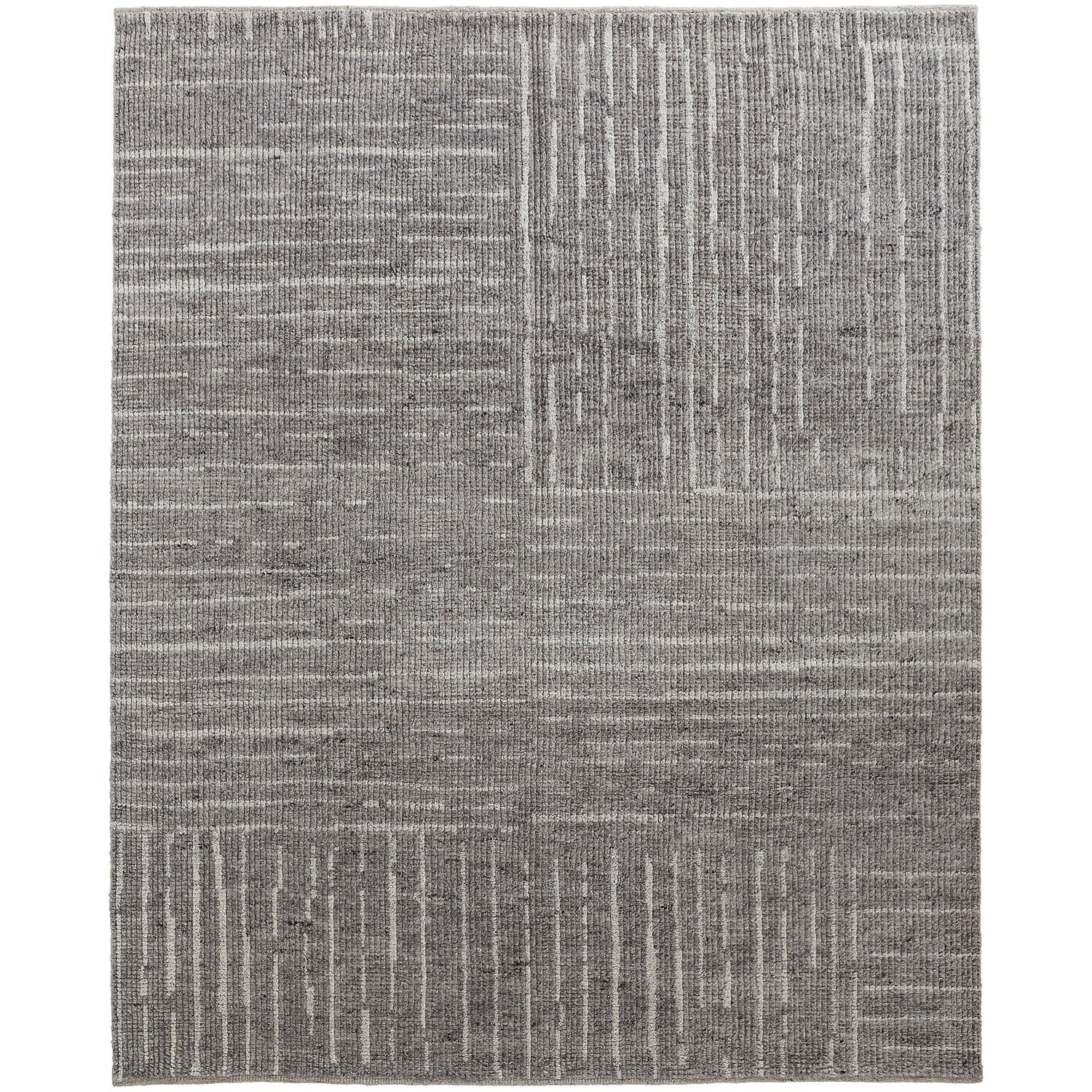 Feizy Alford 6913F Modern Checkered in Gray/Silver/Ivory